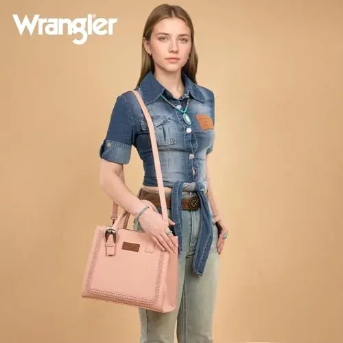 Wrangler Tote Bag for Women Western Cowhide Purse and Wallet Set - 2