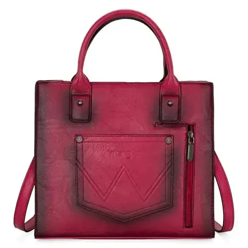 Wrangler Tote Bag for Women Western Cowhide Purse and Wallet Set - 3