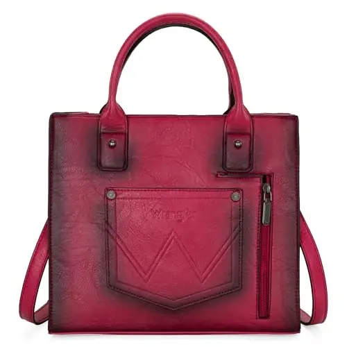 Wrangler Tote Bag for Women Western Cowhide Purse and Wallet Set - 3