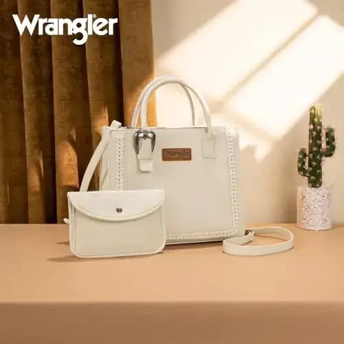 Wrangler Tote Bag for Women Western Cowhide Purse and Wallet Set - 6