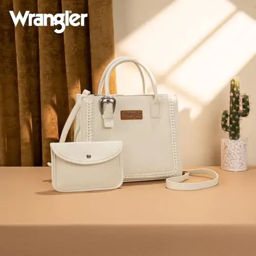 Wrangler Tote Bag for Women Western Cowhide Purse and Wallet Set - 6
