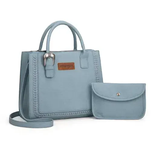 Wrangler Tote Bag for Women Western Cowhide Purse and Wallet Set - 1