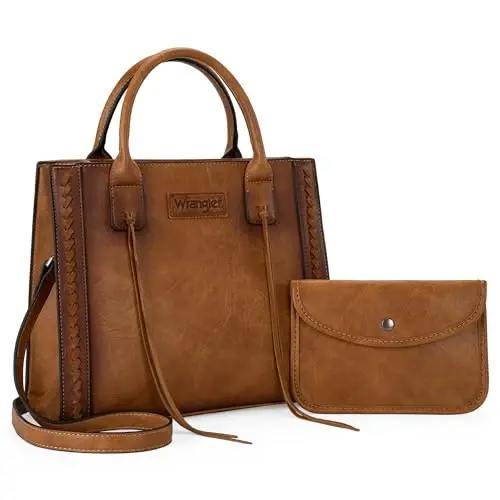Wrangler Tote Bag for Women Western Cowhide Purse and Wallet Set - 1