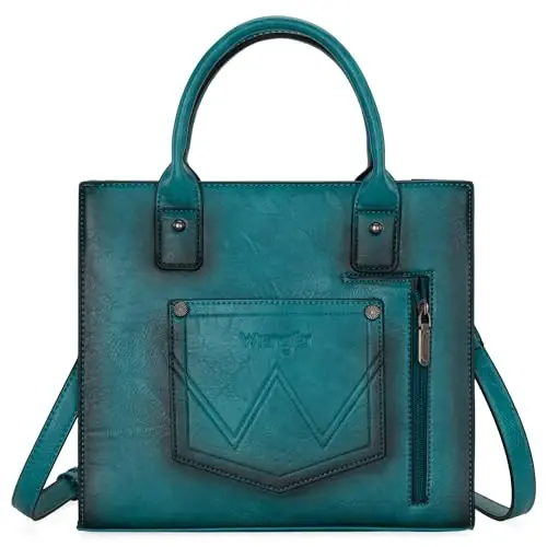 Wrangler Tote Bag for Women Western Cowhide Purse and Wallet Set - 4