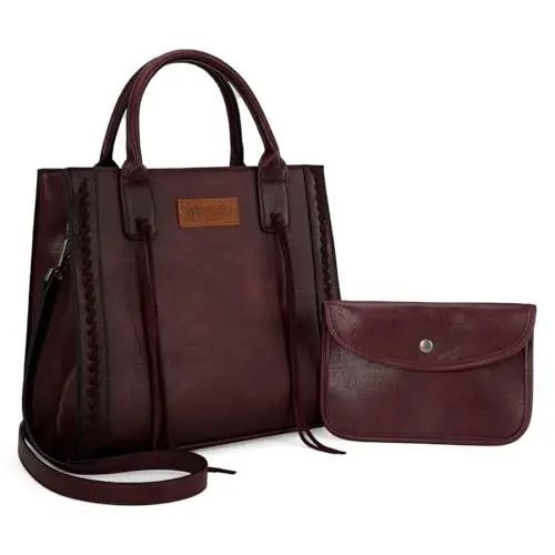 Wrangler Tote Bag for Women Western Cowhide Purse and Wallet Set - 1