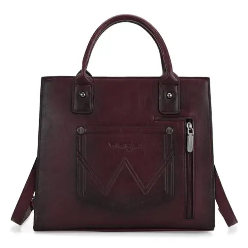 Wrangler Tote Bag for Women Western Cowhide Purse and Wallet Set - 3