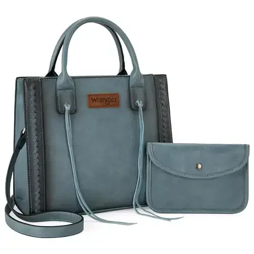 Wrangler Tote Bag for Women Western Cowhide Purse and Wallet Set - MONTANA WEST