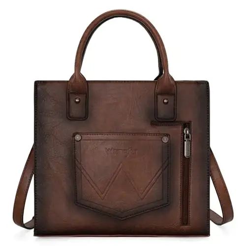 Wrangler Tote Bag for Women Western Cowhide Purse and Wallet Set - 4
