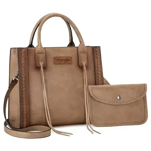 Wrangler Tote Bag for Women Western Cowhide Purse and Wallet Set - MONTANA WEST