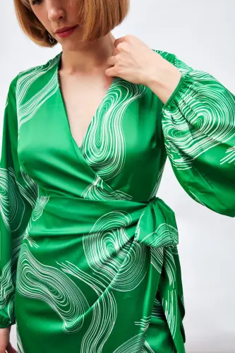 Wrap Dress - GREEN - 6