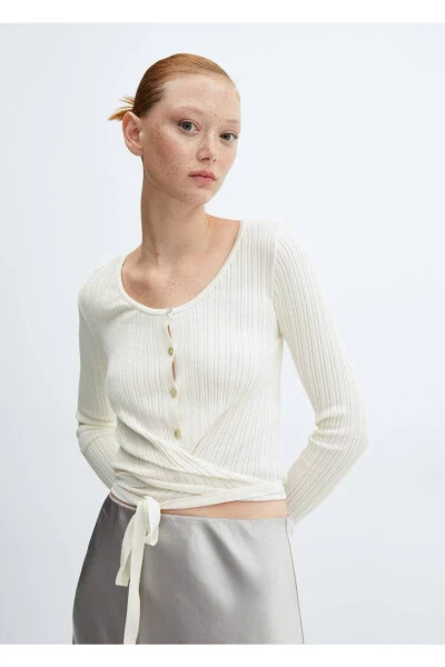 Wrap Front Bow Detail Cardigan - MANGO