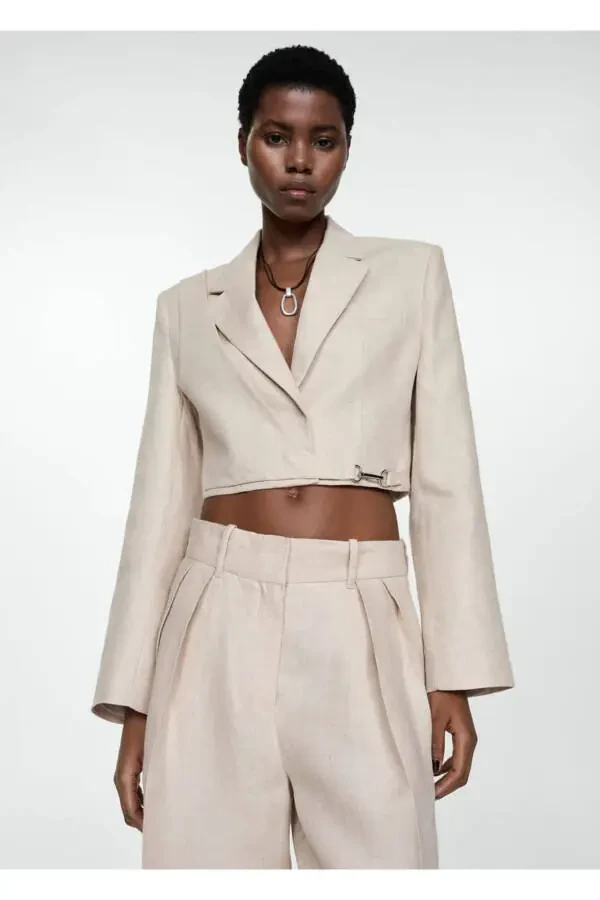 Wrap Linen Blazer Jacket - 1