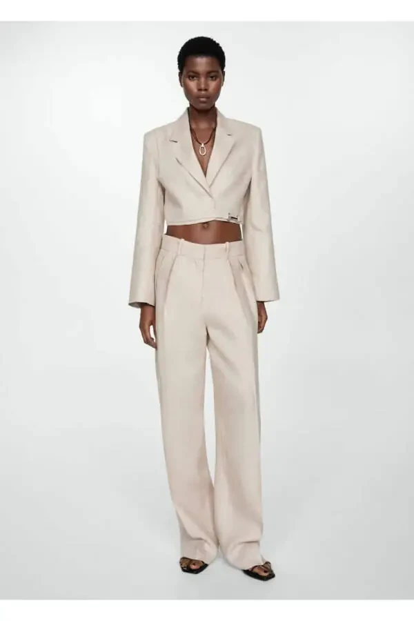 Wrap Linen Blazer Jacket - 2