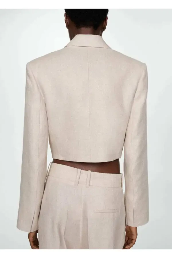 Wrap Linen Blazer Jacket - 4