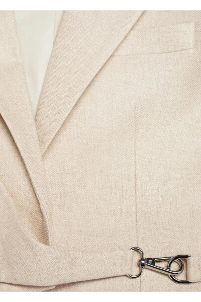 Wrap Linen Blazer Jacket - 6