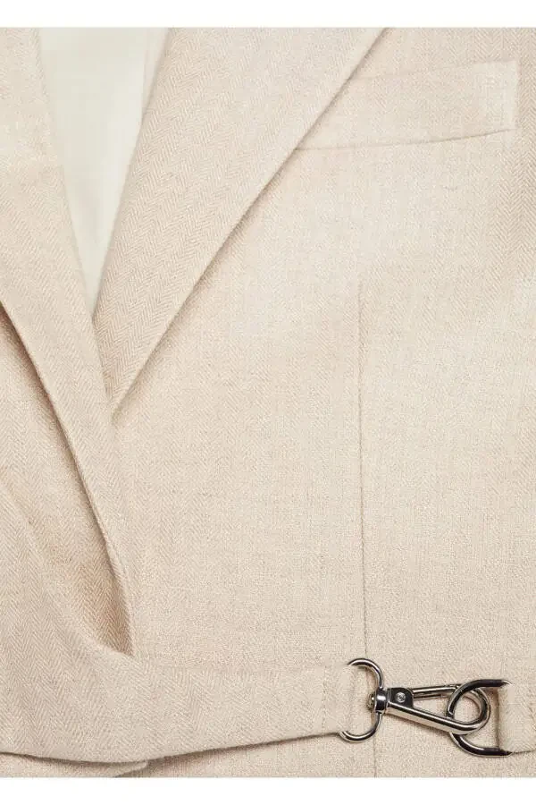 Wrap Linen Blazer Jacket - 6