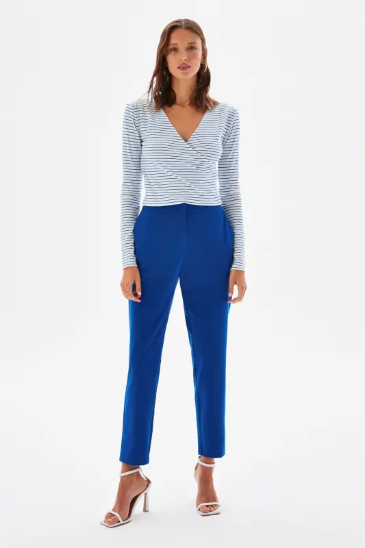 Wrap Long Sleeve Knitted Blouse-122 - ADL