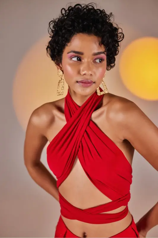 Wrap Top Kırmızı-Kırmızı - 1