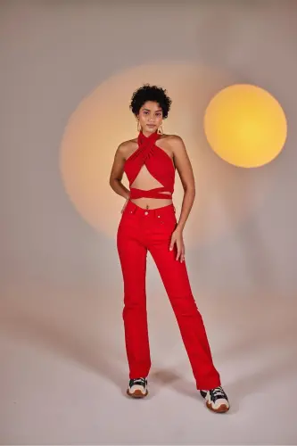 Wrap Top Kırmızı-Kırmızı - 5