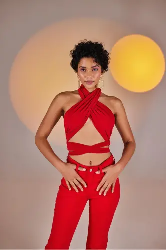 Wrap Top Kırmızı-Kırmızı - 6