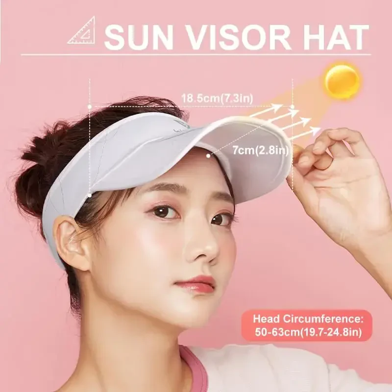 WRELS Sports Ayollar va erkaklar uchun visor qalpoq, Yengil yugurish golf tennisi Quyoshdan himoya qiluvchi, buklanadigan qirrali kepka - 3