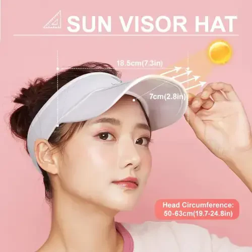 WRELS Sports Visor Hat for Women Men, Lightweight Running Golf Tennis Sun Visor Cap with Foldable Brim - 3
