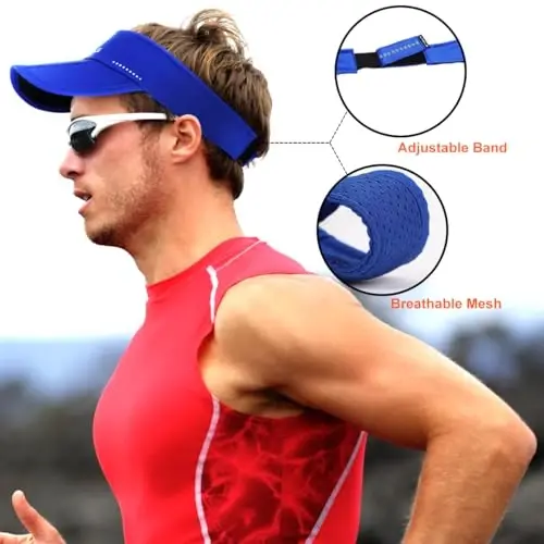 WRELS Sports Visor Hat for Women Men, Lightweight Running Golf Tennis Sun Visor Cap with Foldable Brim - 5