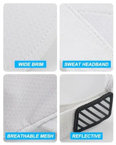 WRELS Visor Sun Hat for Kids Women Men,Adjustable Packable Sports Cap with Sweatband(46-60cm) - 6