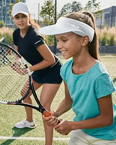 WRELS Visor Sun Hat for Kids Women Men,Adjustable Packable Sports Cap with Sweatband(46-60cm) - 6