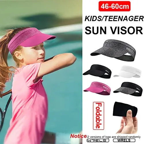 WRELS Visor Sun Hat for Kids Women Men,Adjustable Packable Sports Cap with Sweatband(46-60cm) - WRELS (1)