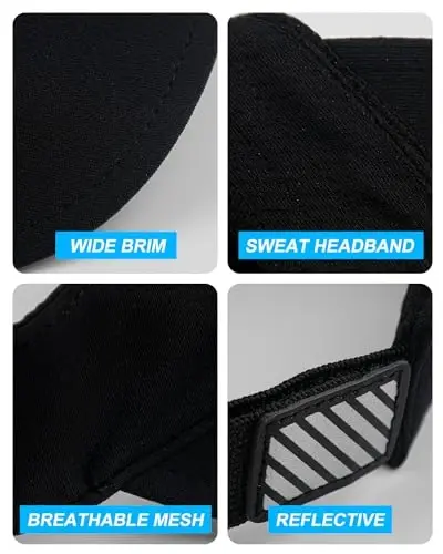 WRELS Visor Sun Hat for Kids Women Men,Adjustable Packable Sports Cap with Sweatband(46-60cm) - 6