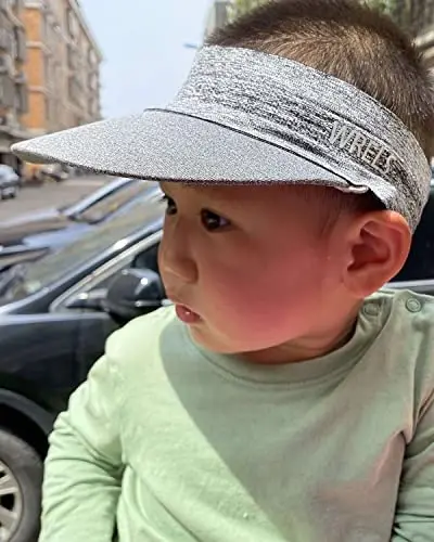 WRELS Visor Sun Hat for Kids Women Men,Adjustable Packable Sports Cap with Sweatband(46-60cm) - 4
