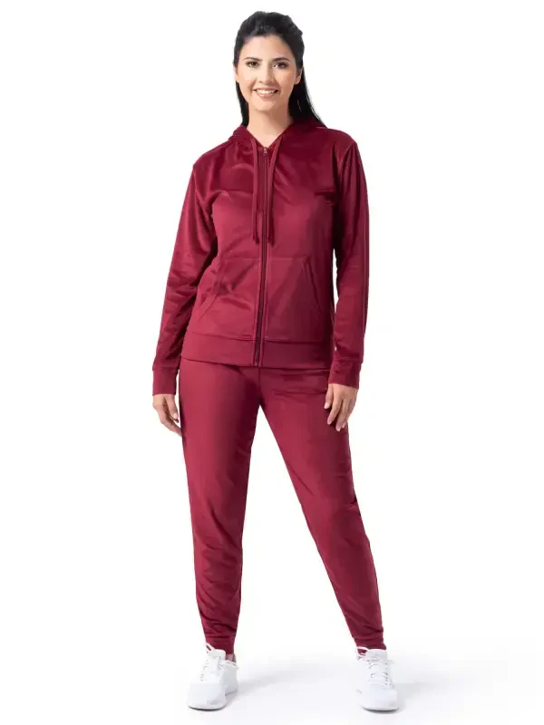 Wright's Women's Plush Velour Hoodie & Jogger Tracksuit Set, S-4X- - 1
