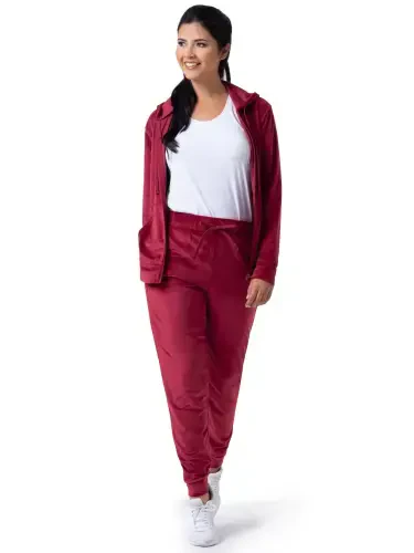 Wright's Women's Plush Velour Hoodie & Jogger Tracksuit Set, S-4X- - 2