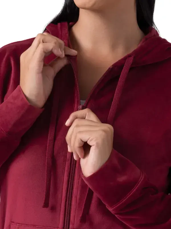 Wright's Women's Plush Velour Hoodie & Jogger Tracksuit Set, S-4X- - 4