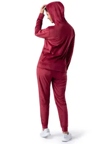 Wright's Women's Plush Velour Hoodie & Jogger Tracksuit Set, S-4X - 3