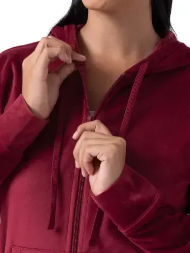 Wright's Women's Plush Velour Hoodie & Jogger Tracksuit Set, S-4X - 4