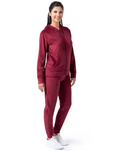 Wright's Women's Plush Velour Hoodie & Jogger Tracksuit Set, S-4X - 7