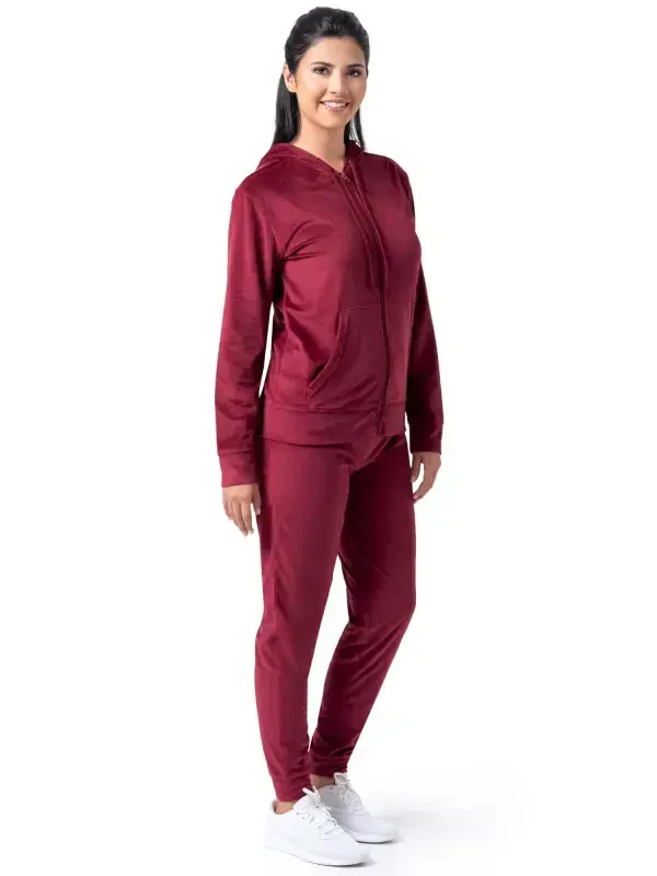 Wright's Women's Plush Velour Hoodie & Jogger Tracksuit Set, S-4X - 7