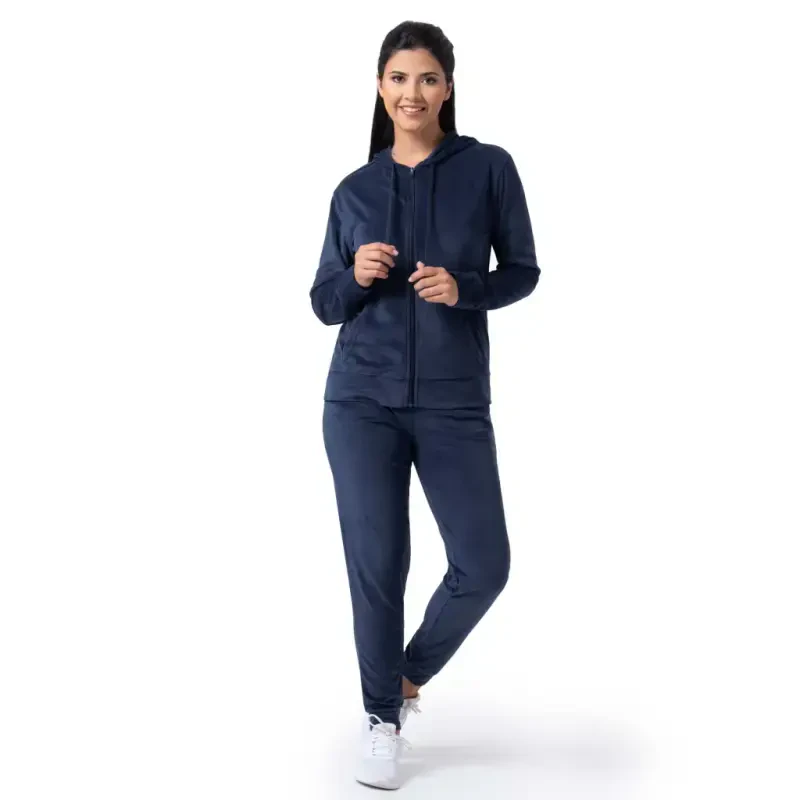 Wright's Women's Plush Velour Hoodie & Jogger Tracksuit Set, S-4X - 1