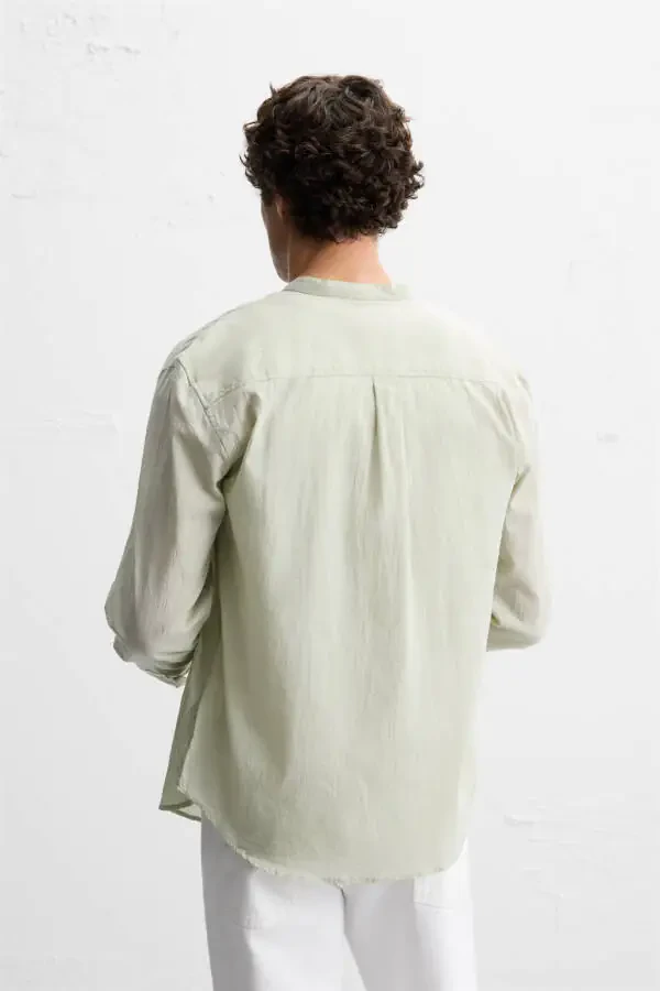 WRINKLE EFFECT SHIRT-Khaki - 3
