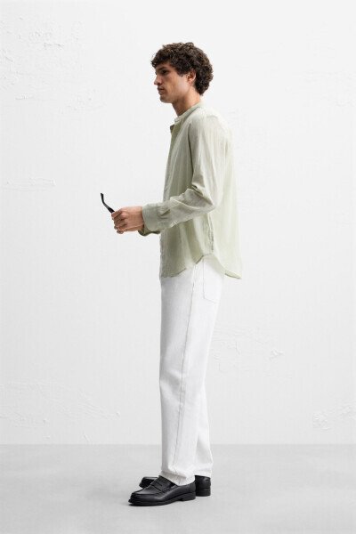 WRINKLE EFFECT SHIRT-Khaki - 4