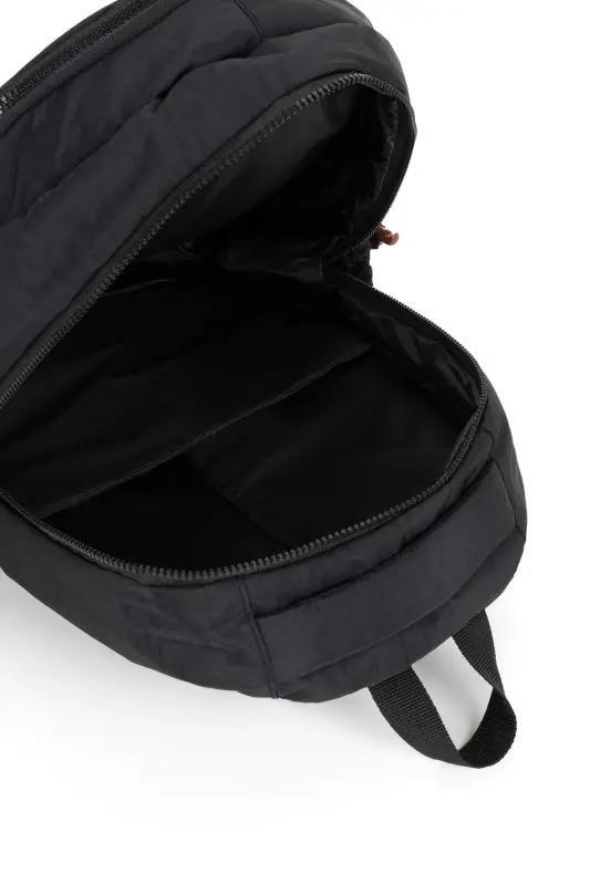 Wrinkle Waterproof Fabric Large Size Unisex School Backpack and Travel Bag-black2 - 7