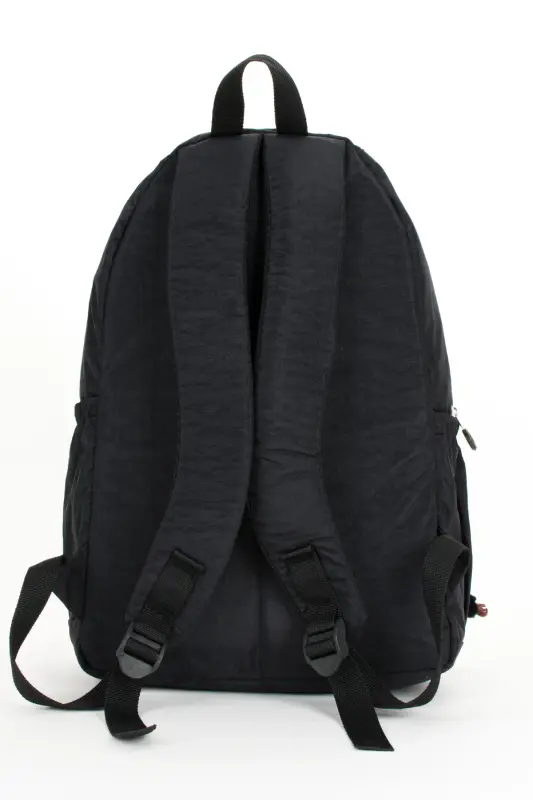 Wrinkle Waterproof Fabric Large Size Unisex School Backpack and Travel Bag-black2 - 8