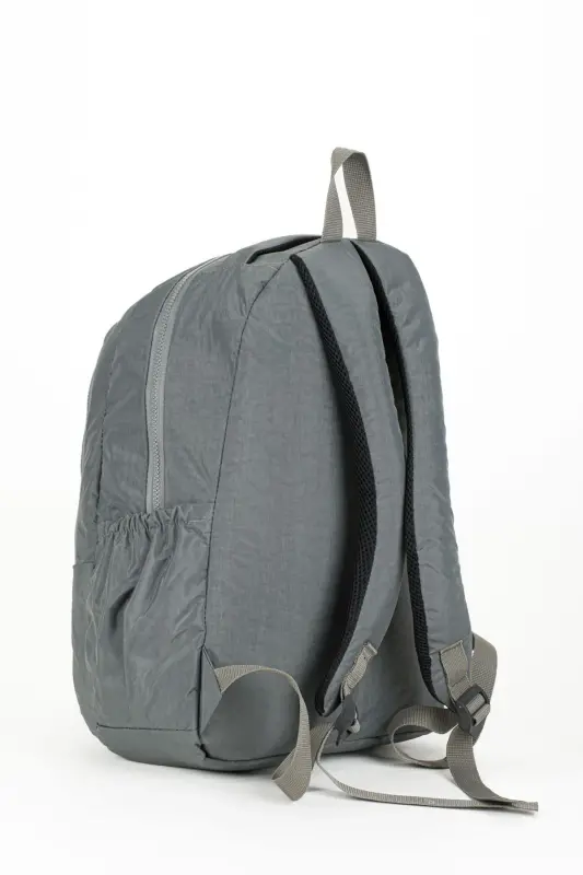 Wrinkle Waterproof Fabric Large Size Unisex School Backpack and Travel Bag-gray2 - 5