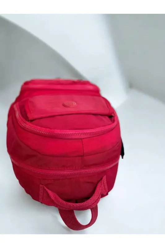 Wrinkle Waterproof Top Flap Large Size Unisex School Backpack and Travel Bag - crimson - 2