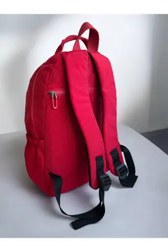 Wrinkle Waterproof Top Flap Large Size Unisex School Backpack and Travel Bag - crimson - 4