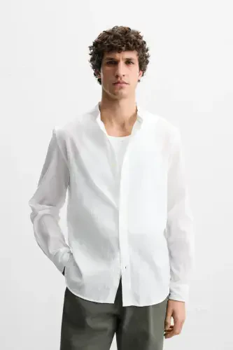 WRINKLED EFFECT SHIRT-White - ZARA (1)