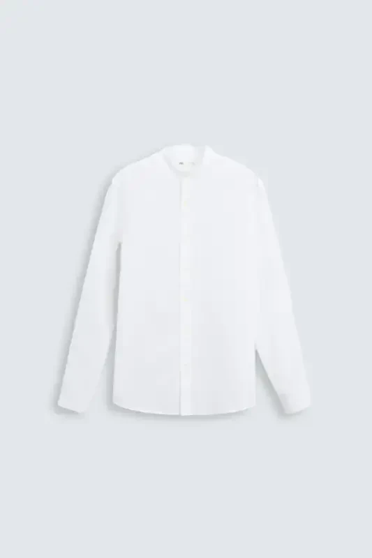WRINKLED EFFECT SHIRT-White - 5