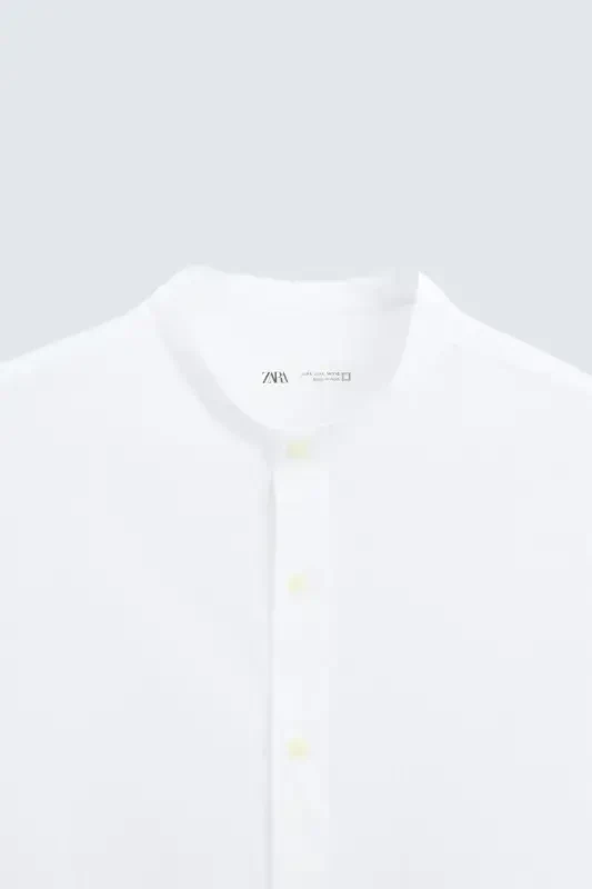 WRINKLED EFFECT SHIRT-White - 7